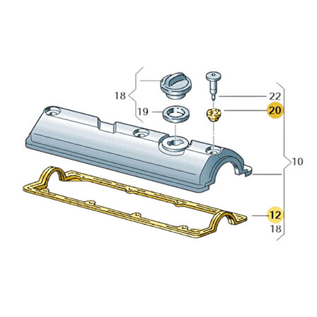 VW Caddy 1996-2003 1.6 AEE Motor Külbütör Kapak Contası 030103483K