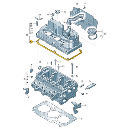 VW Polo 2010-2014 1.2TDi CFWA Motor Külbütör Kapak Contası 03P103483