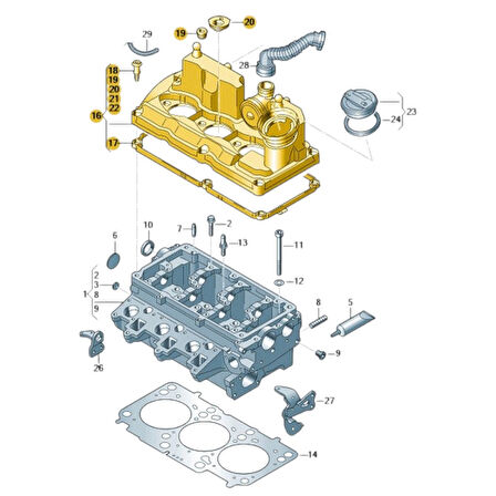 VW Polo 2010-2014 1.2TDi CFWA Motor Külbütör Kapağı 03P103469A