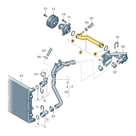 VW Polo 2002-2005 1.2 BME Motor Devirdaim Su Borusu 03E121065A