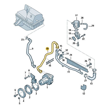 Audi A4 1999-2001 1.6 ALZ Motor Sekonder Hava Borusu 3B0131149B