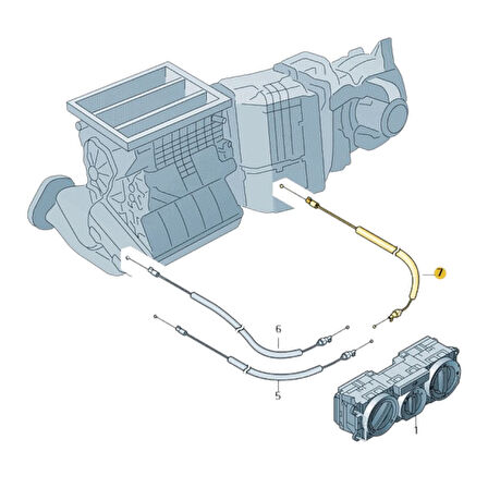 VW Amarok 2013-2016 Kalorifer Ayar Kumanda Teli Kırmızı 7H1819837C