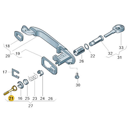 VW Polo HB 2000-2002 Ön Kapı Şifre Eksantrik Çubuğu 6N0837223A