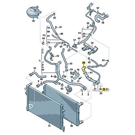 Seat Skoda Dizel Motor Termostat Bağlantı Su Flanşı 5Q0121619A