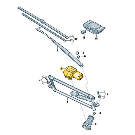VW Volkswagen Jetta 2006-2011 Ön Cam Silecek Motoru 1K1955119C