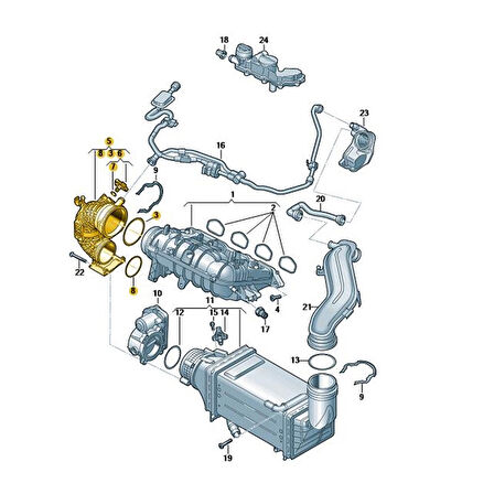 Skoda Octavia 2017-2020 1.5TSi DPCA Emme Manifold Borusu 04E145641A