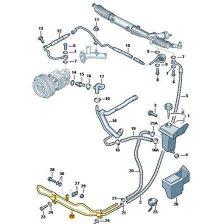 VW Passat B5.5 2001-2005 Direksiyon Yağ Soğutma Borusu 8D0422885P