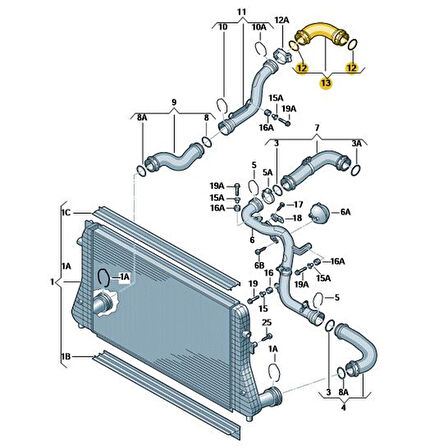 VW Caddy 2004-2010 1.9TDi BJB Motor Turbo Öncesi Boru 1T0145790B