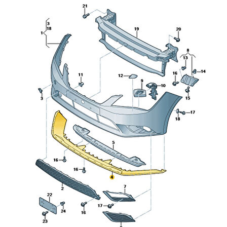Seat Leon 2013-2016 Ön Tampon Plastik Alt Spoyleri 5F0805903