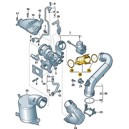 Audi Q2 2016-2020 1.4TSi Motor Turbo Ara Boru Plastik 04E145875F