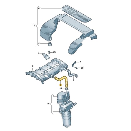 VW Golf 5 2004-2008 2.0FSi Motor Külbütör Hava Borusu 06F103217