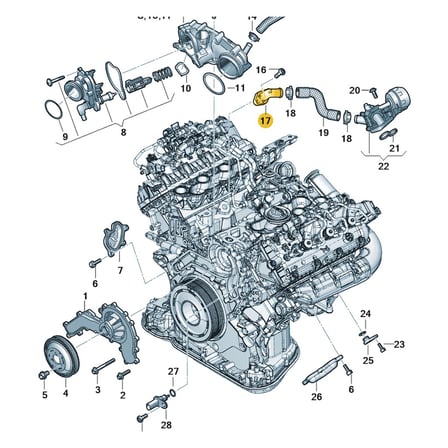 Volkswagen Audi 3.0TDi V6 Motor Regülatör Valfi Su Flanşı 059121131S