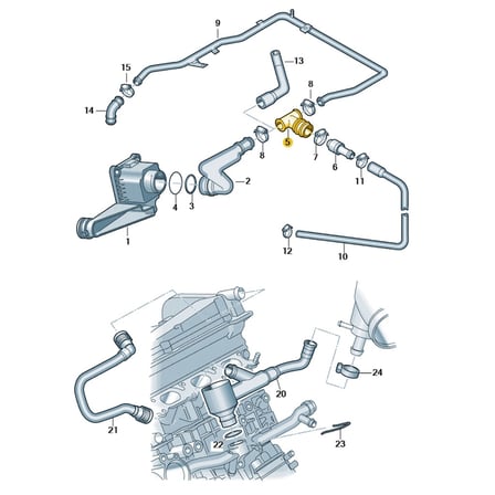 VW Passat B5 1997-2000 1.8T Motor Hava Alma T Boru 06A103247