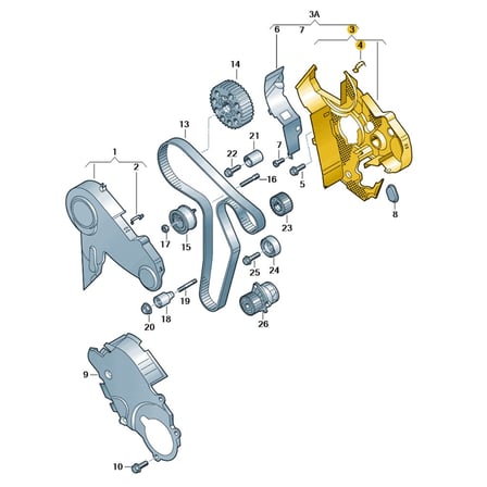 VW Transporter T6 2010-2015 2.0 Dizel Motor Triger İç Kapağı 03L109145B