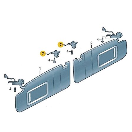 VW Passat B7 2011-2014 Güneşlik Tutucu Klipsi Kanca Gri 1K0857561B