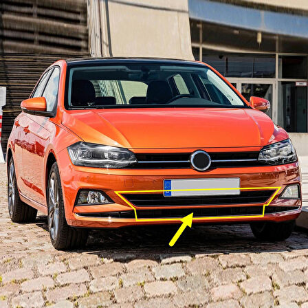 VW Polo 2018-2021 Ön Tampon Orta Izgara Krom Çıtalı 2G0853677M