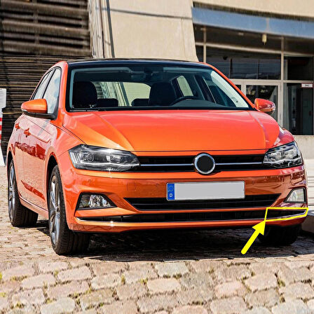 VW Polo 2018-2021 Ön Tampon Orta Izgara Sol Parça Kromlu 2G0853677S