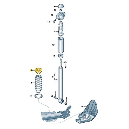 VW Beetle 1999-2005 Arka Helezon Yayı Üst Lastiği Takımı 1J0512149B