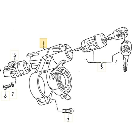 VW Caddy 1996-2003 Kontak Anahtar Gövdesi 357905851D