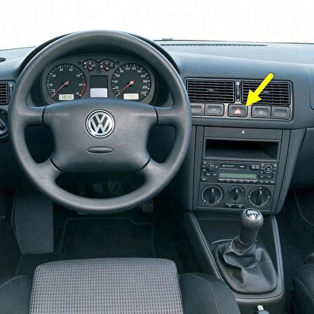 VW Golf 4 1998-2004 Kırmızı Üçgen Dörtlü Flaşör Düğmesi 1J0953235J