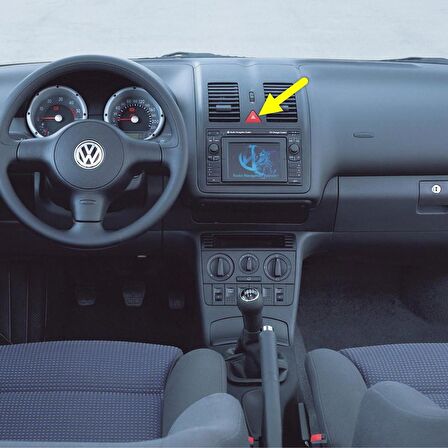 VW Polo HB 2000-2002 Kırmızı Üçgen Dörtlü Flaşör Düğmesi 6N0953235A