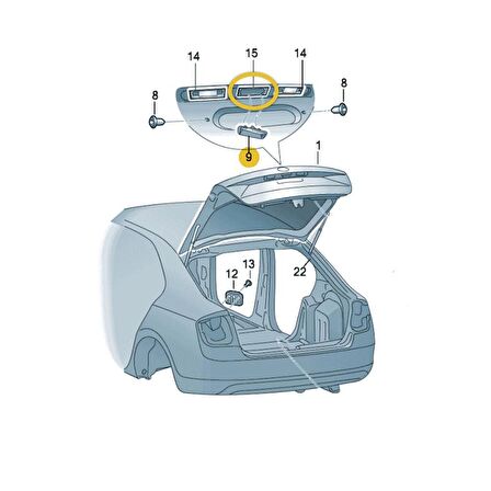 VW Tiguan 2016-2020 Bagaj Kapağı Açma Kolu 3V0827566