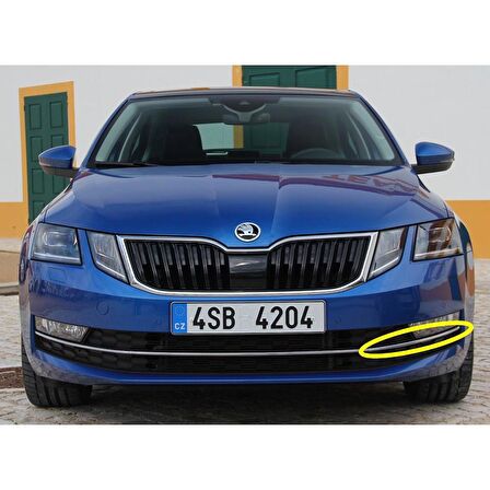 Skoda Octavia MK3 2017-2020 Ön Tampon Sol Sis Farı Kapağı Krom Çıtası 5E0853767