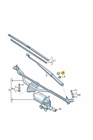 Vw Volkswagen Golf 4 Mk4 1998-2004 Sağ Sol Ön Cam Silecek Kolu Vida Kapakları 1j0955205a