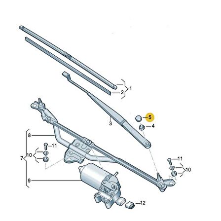 Audi Q3 2012-2014 Ön Cam Silecek Kolu Vida Kapağı 1J0955205A
