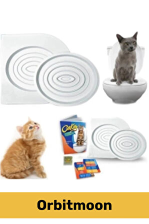 Premium Seri Kum Kabı Wc Klozet Alıştırma Kapağı Yetişkin Yavru Kedi Hijyenik Tuvalet Eğitim Seti