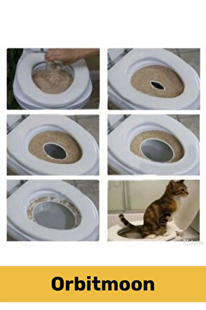 Premium Seri Kum Kabı Wc Klozet Alıştırma Kapağı Yetişkin Yavru Kedi Hijyenik Tuvalet Eğitim Seti