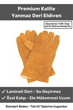 Premium Tasarım Isıya Dayanıklı Kaynak Yangın Su Geçirmez Çok Amaçlı Yanmaz Deri Eldiven