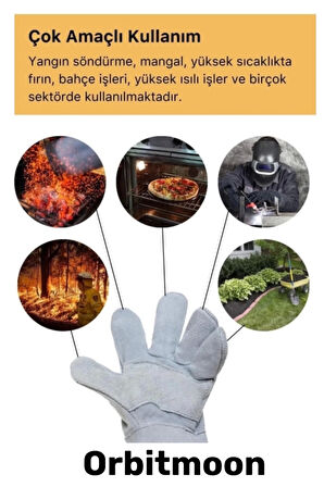 Premium Tasarım Isıya Dayanıklı Kaynak Yangın Su Geçirmez Çok Amaçlı Yanmaz Deri Eldiven