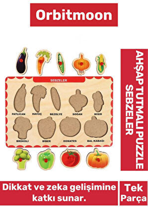 Premium Üretim Zeka Geliştirici Eğitici Öğretici Ebeveyn Çocuk Sebzeler Ahşap Tutmalı Puzzle