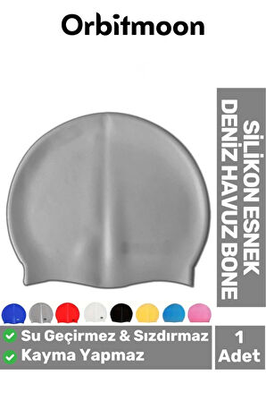 Premium Seri Su Geçirmez Sızdırmaz Kaymaz Silikon Yüzücü Elastik Yüzme Şapkası Havuz Deniz Bonesi