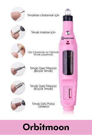 Profesyonel Seri 9v Elektrikli 6 Başlıklı Bakım Törpü Tırnak Ayak Nasır Mantar Manikür Pedikür Seti