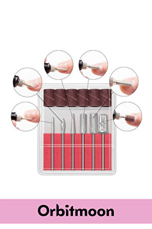 Profesyonel Seri 9v Elektrikli 6 Başlıklı Bakım Törpü Tırnak Ayak Nasır Mantar Manikür Pedikür Seti