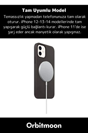 iPhone 11 12 13 14 15 16 Uyumlu Tam Uyumlu Magsafe KablosuzHızlı ŞarjAleti Wireless ChargerAdaptörü