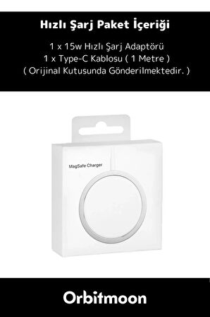 iPhone 11 12 13 14 15 16 Uyumlu Tam Uyumlu Magsafe KablosuzHızlı ŞarjAleti Wireless ChargerAdaptörü