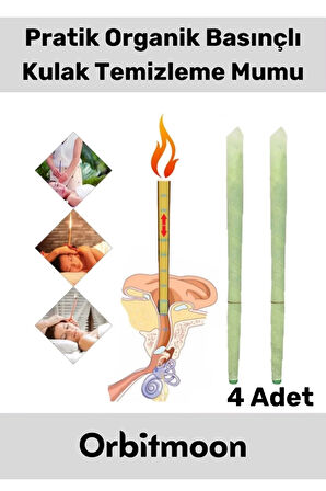 Premium Seri Kulak İçi Kir Temizleme Hava Basınçlı Doğal Aromaterapi Mumu 4 Adet