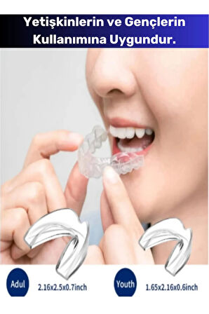 Premium Özel Seri Gece Plağı Çene Diş Sıkma Gıcırdatma Önleyici Koruyucu Diş Aparatı 5 Adet