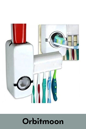 Premium Seri Pratik Yapışkanlı Her Tip Macunla Uyumlu Diş Macunu Sıkacağı 5 Adet Fırçalık Askı Seti