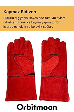 Premium Ürün Kaynak Yangın İçin Yanmaz Su Geçirmez Isıya Dayanıklı Eldiven Çok Amaçlı Deri Eldiven