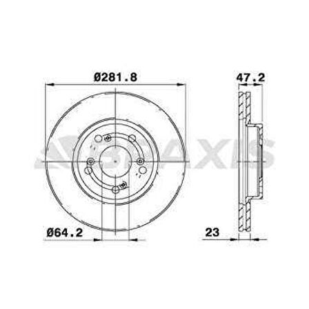 Honda On Fren Diski (aynası) Havalı Honda CIVIC 07>15 / Cr-V 02>06 / CIVIC 1.6 16>21 Fd6 Fb7 Fc5 Kasa (282 - Braxıs Ae0148