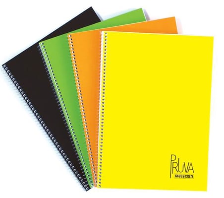 Meteksan A4 Spiralli Defter Pruva Karton Kapak Çizgili 96 Yaprak Fosforlu Kapak 96/1 (6 Li Paket)