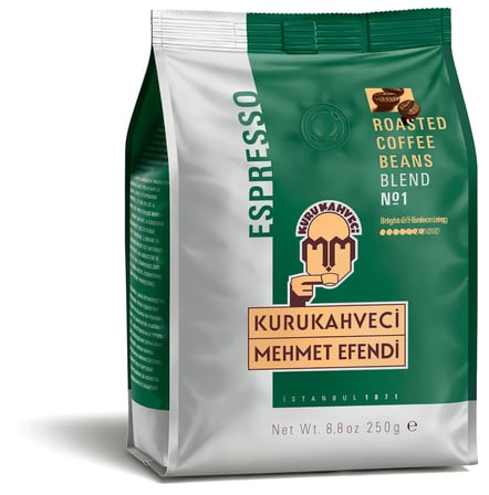 Kurukahveci Mehmet Efendi Espresso No:1 Çekirdek Kahve 250 gr