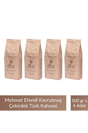 Mehmet Efendi Kavrulmuş Çekirdek Türk Kahve 500 gr x 4 Adet