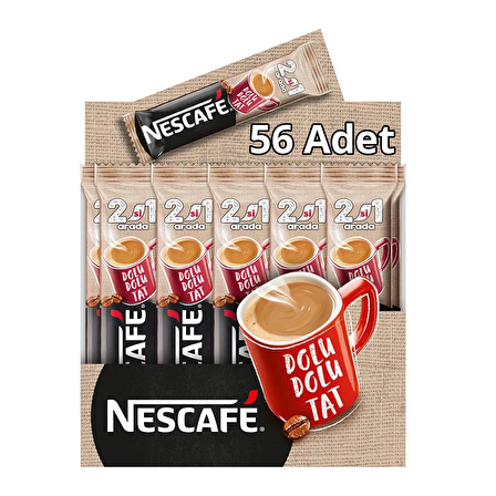 Nescafe 2'si 1 Arada Sade 10 gr 56'lı Paket 