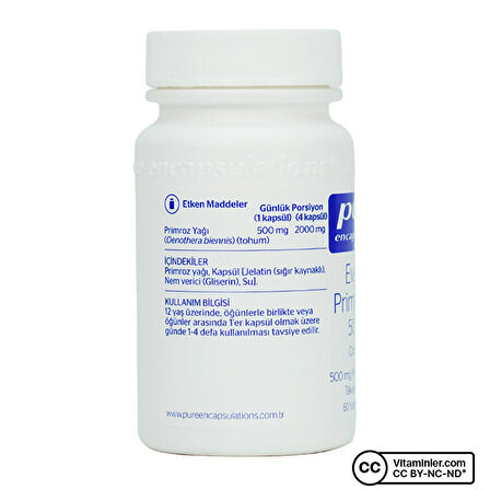 Pure Encapsulations Evening Primrose Oil 60 Kapsül - AROMASIZ