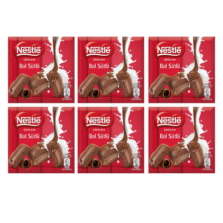 Nestle Sütlü Kare Çikolata 60 Gr 6'lı Paket